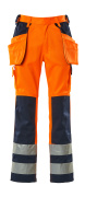 09131-860-141 Trousers with holster pockets - hi-vis orange/navy