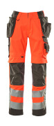 15531-860-14010 Trousers with holster pockets - hi-vis orange/dark navy