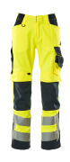 15579-860-14010 Trousers with kneepad pockets - hi-vis orange/dark navy