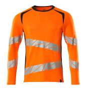 19081-771-14010 T-shirt, long-sleeved - hi-vis orange/dark navy