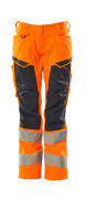 19578-236-14010 Trousers with kneepad pockets - hi-vis orange/dark navy