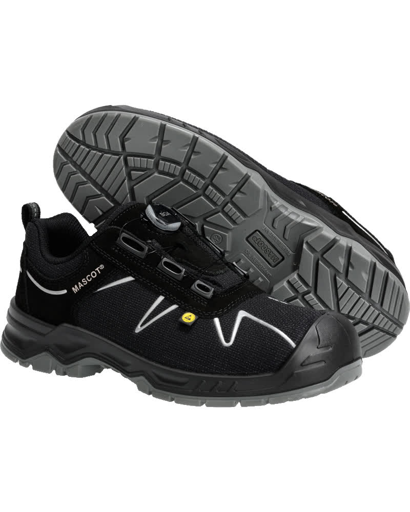 F0122-771-09880 Safety Shoe - Black/Silver
